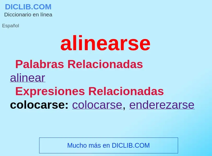 What is alinearse - meaning and definition