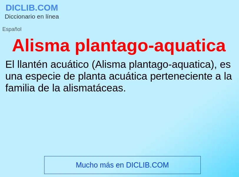 O que é Alisma plantago-aquatica - definição, significado, conceito