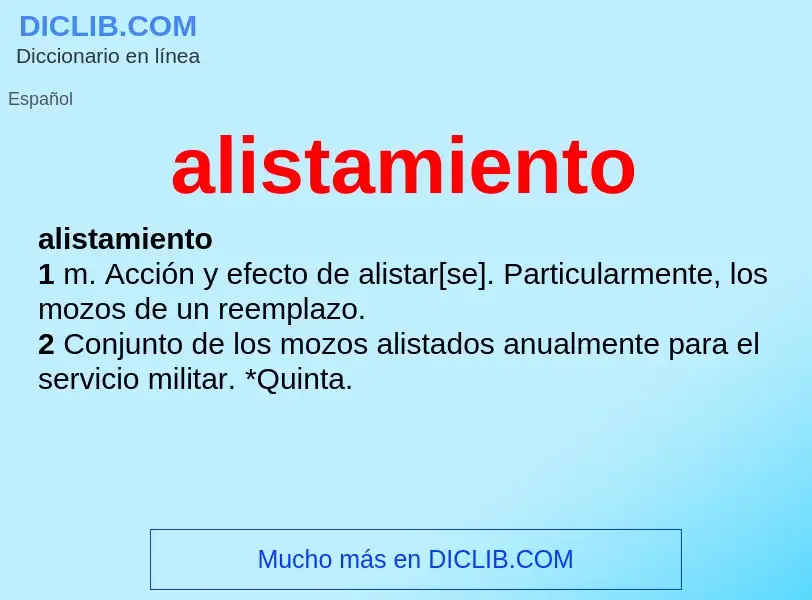 What is alistamiento - meaning and definition