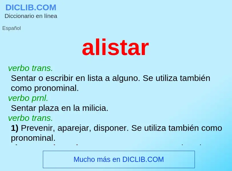 ¿Qué es alistar? - significado y definición