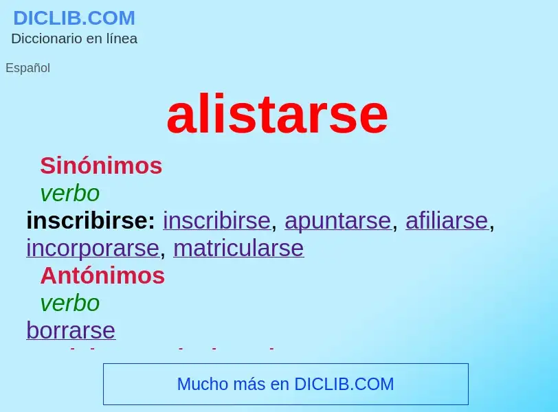 O que é alistarse - definição, significado, conceito