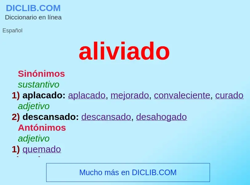 What is aliviado - definition