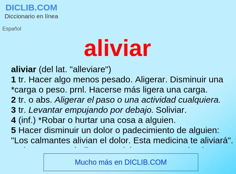 O que é aliviar - definição, significado, conceito