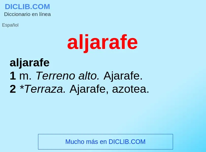 What is aljarafe - meaning and definition