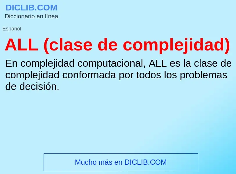 What is ALL (clase de complejidad) - definition