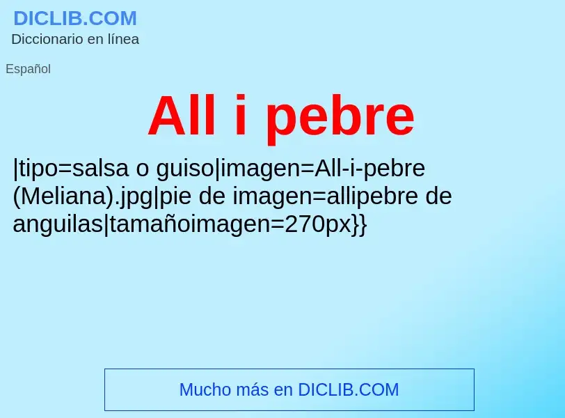 ¿Qué es All i pebre? - significado y definición