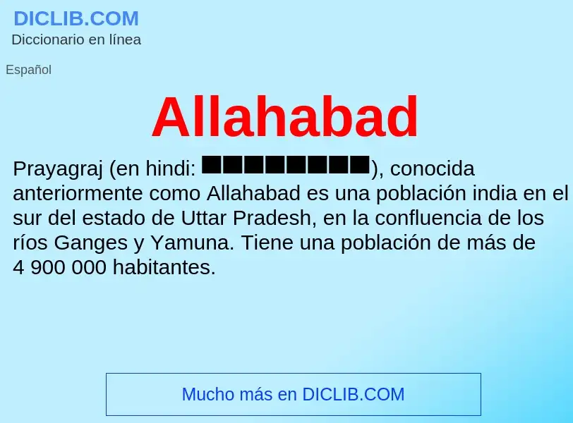 ¿Qué es Allahabad? - significado y definición