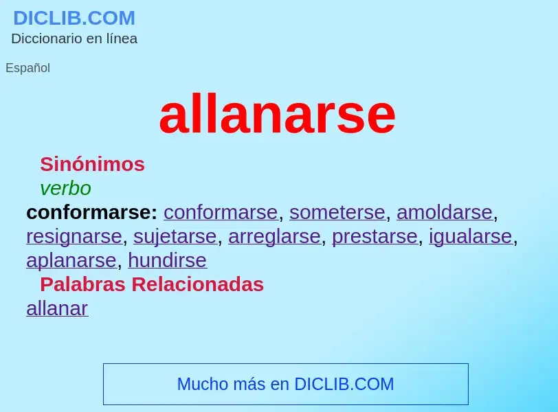 Что такое allanarse - определение