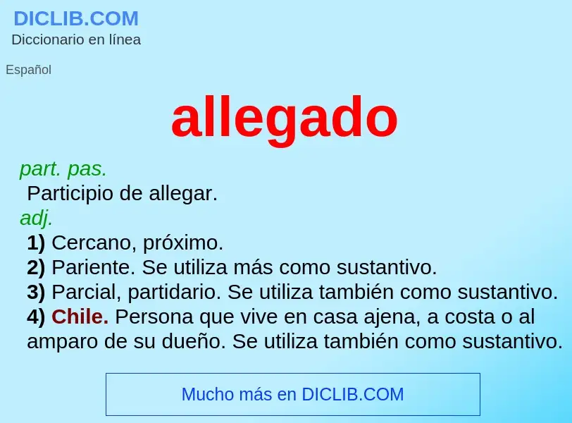 What is allegado - meaning and definition