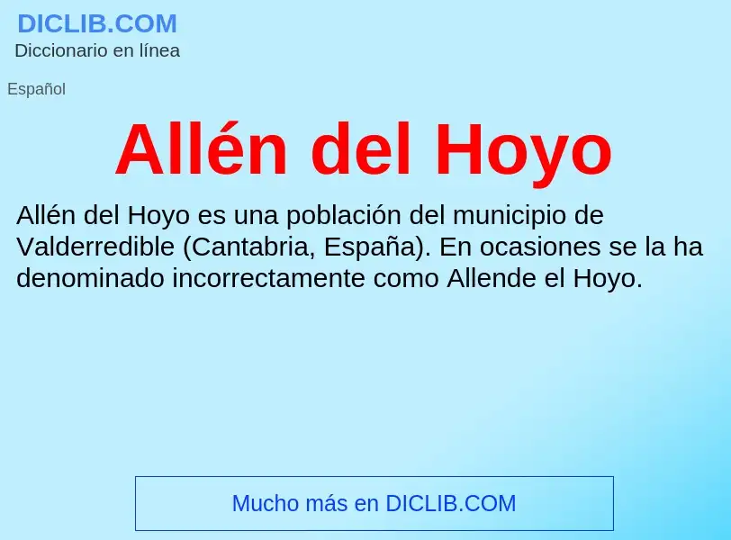 Что такое Allén del Hoyo - определение