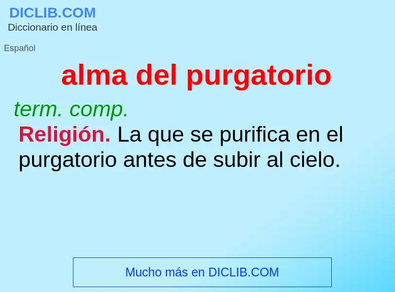 O que é alma del purgatorio - definição, significado, conceito