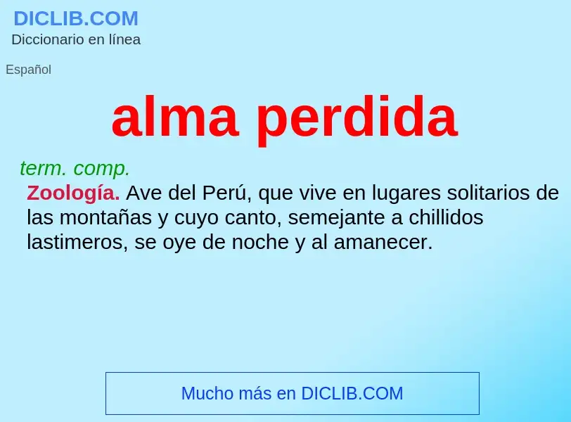 What is alma perdida - definition