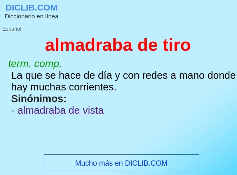 What is almadraba de tiro - definition