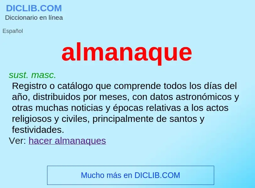 ¿Qué es almanaque? - significado y definición