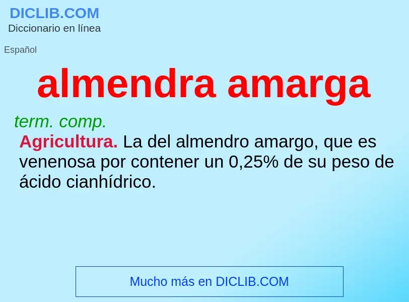 O que é almendra amarga - definição, significado, conceito