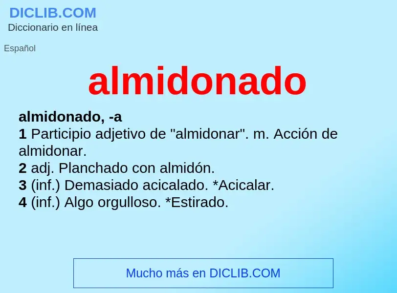 Wat is almidonado - definition