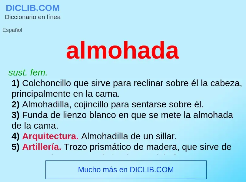 What is almohada - definition