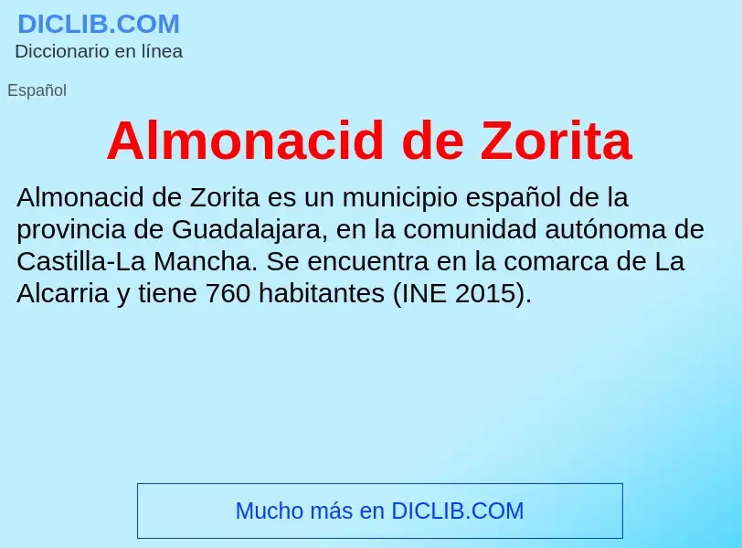 ¿Qué es Almonacid de Zorita? - significado y definición