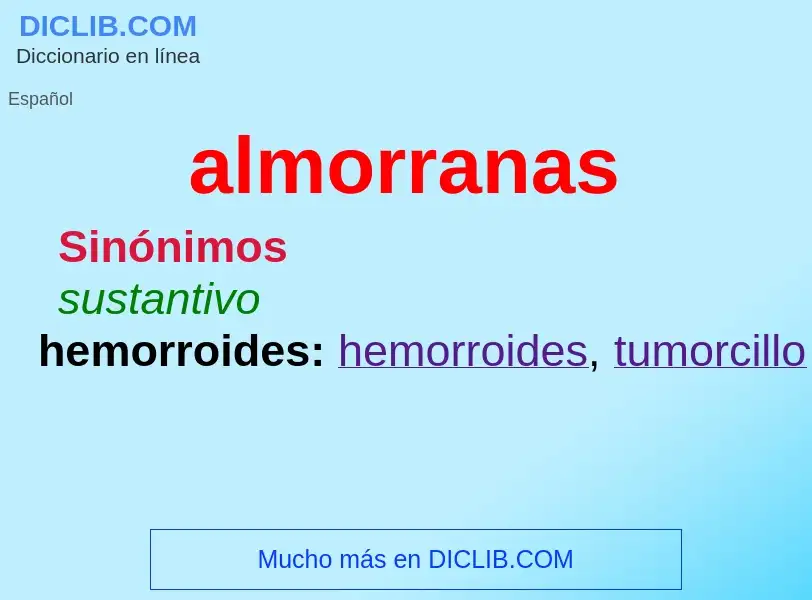 What is almorranas - definition