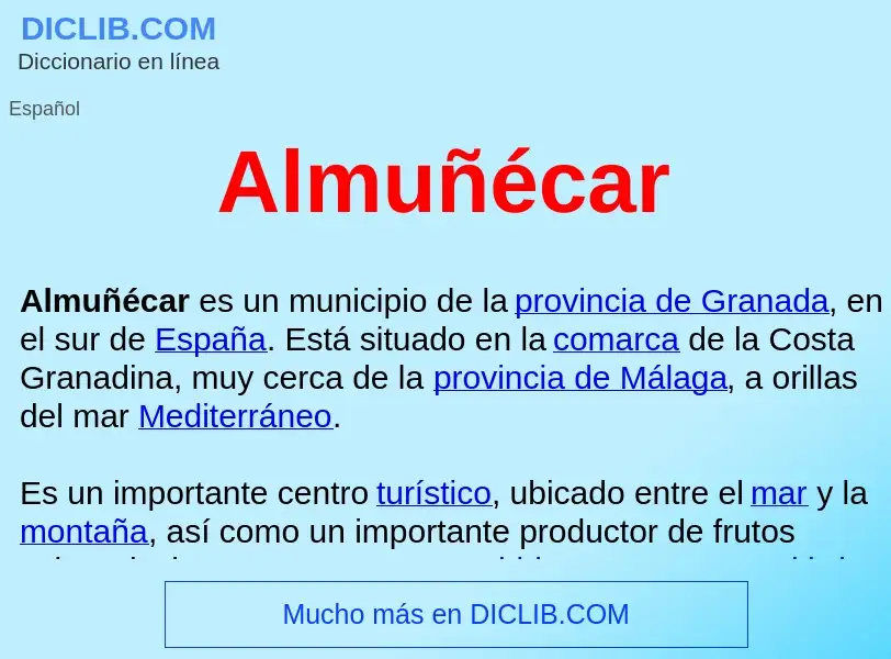 ¿Qué es Almuñécar ? - significado y definición