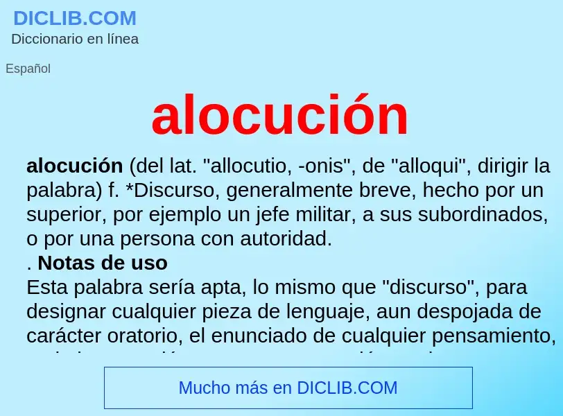 What is alocución - meaning and definition