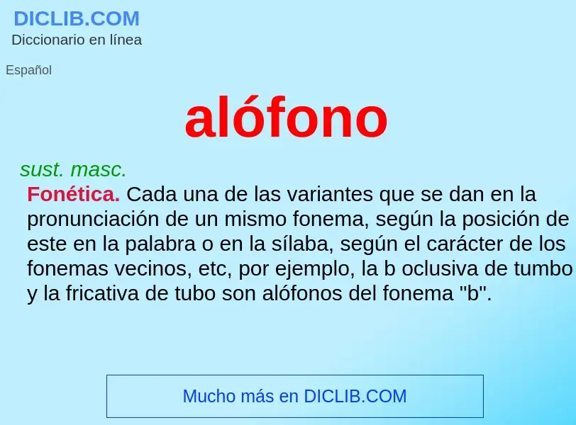 ¿Qué es alófono? - significado y definición