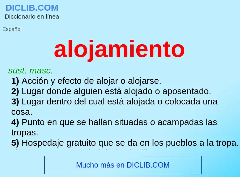 What is alojamiento - definition