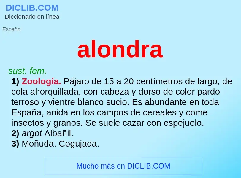 What is alondra - meaning and definition