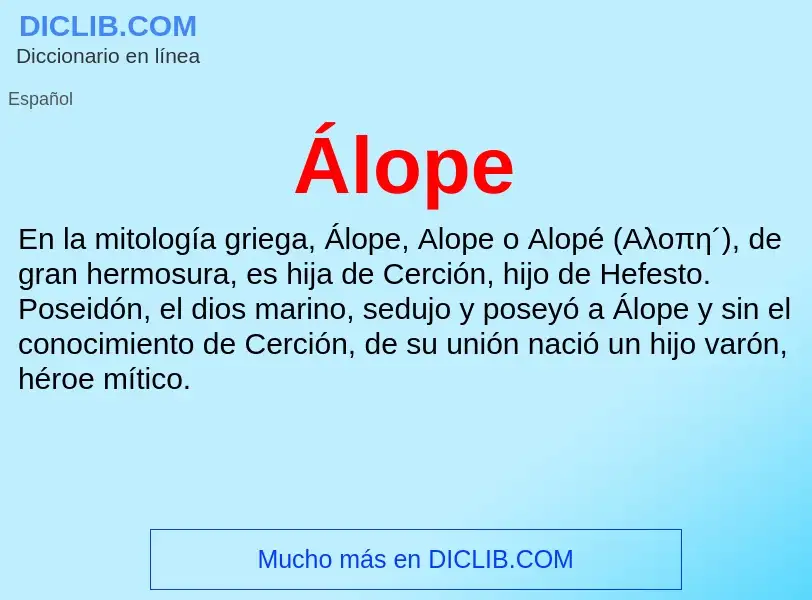 ¿Qué es Álope? - significado y definición