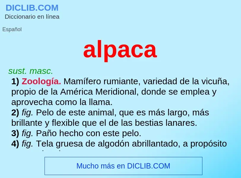 ¿Qué es alpaca? - significado y definición