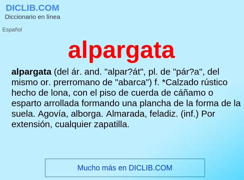 ¿Qué es alpargata? - significado y definición