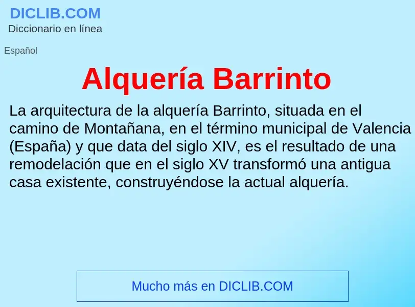 What is Alquería Barrinto - meaning and definition