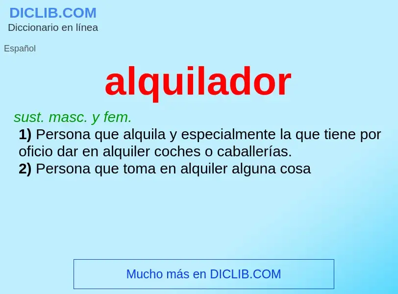 ¿Qué es alquilador? - significado y definición