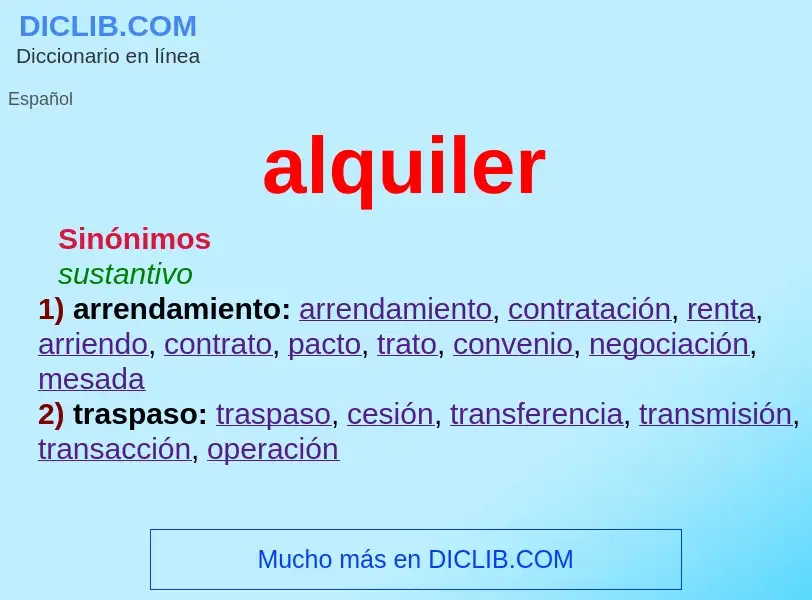 What is alquiler - meaning and definition