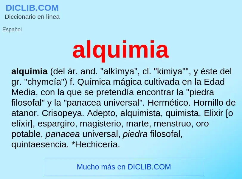 What is alquimia - meaning and definition