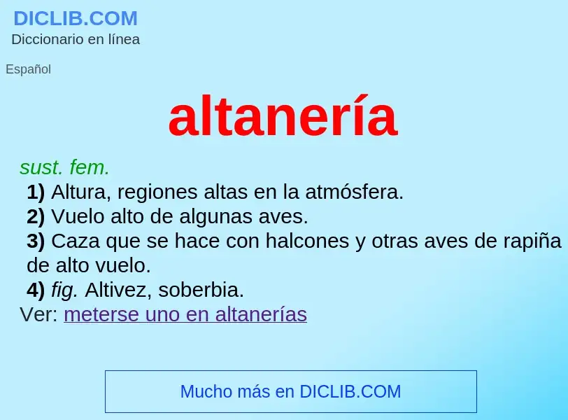 Was ist altanería - Definition