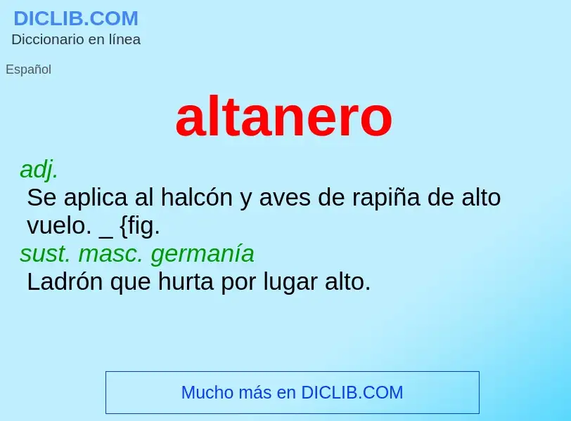 What is altanero - meaning and definition