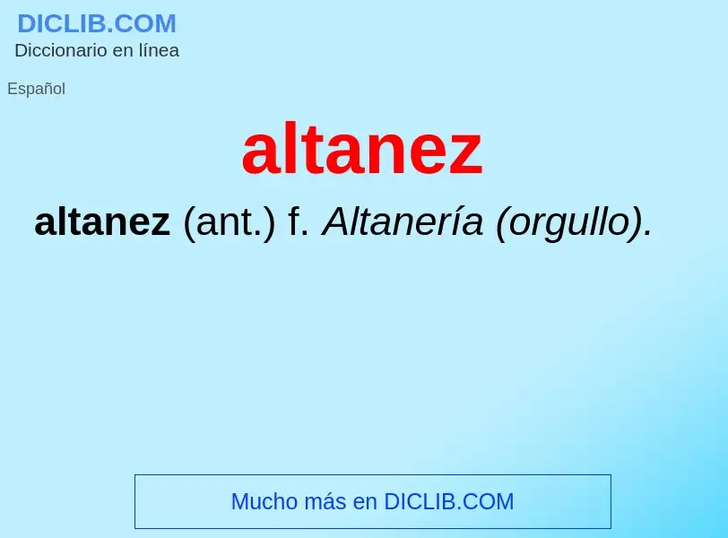 Что такое altanez - определение