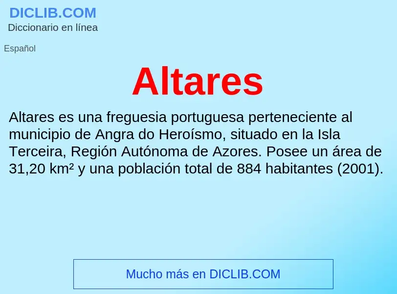 ¿Qué es Altares? - significado y definición