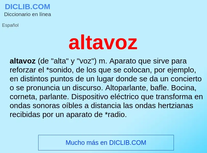 ¿Qué es altavoz? - significado y definición