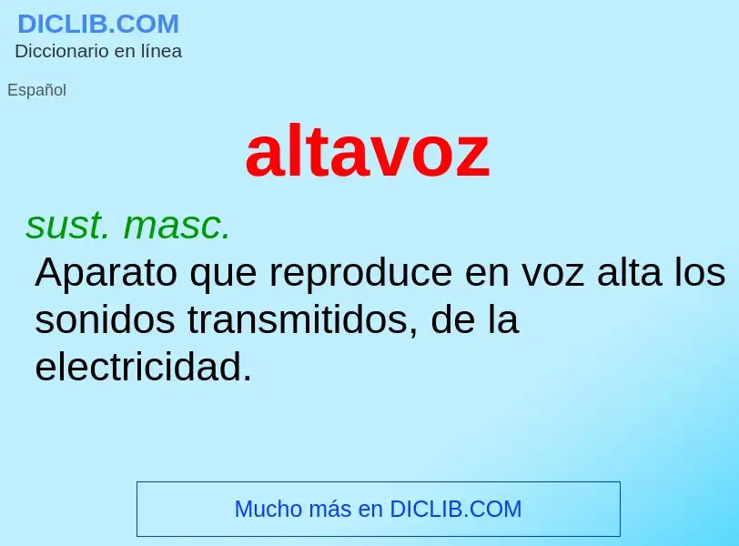 What is altavoz - meaning and definition