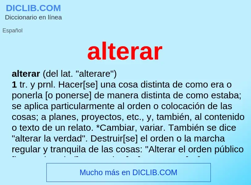 ¿Qué es alterar? - significado y definición