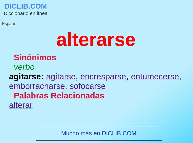 What is alterarse - meaning and definition