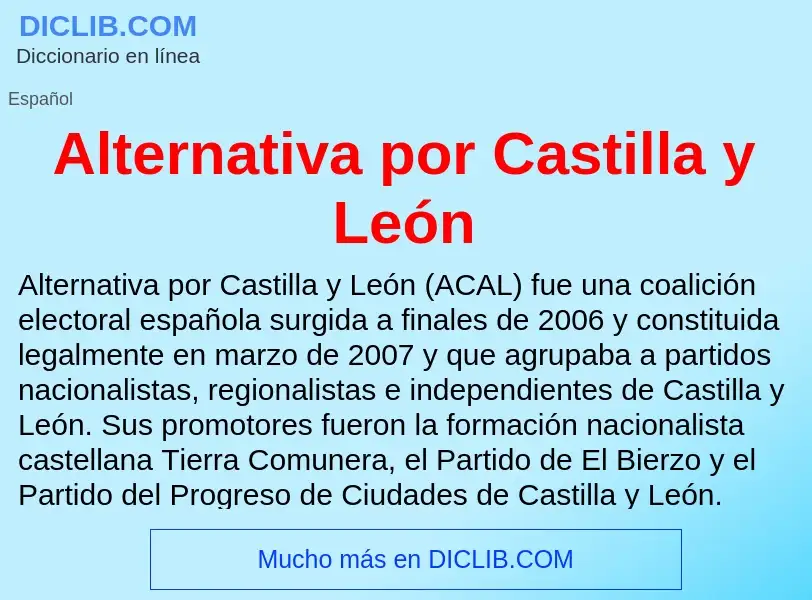 What is Alternativa por Castilla y León - definition