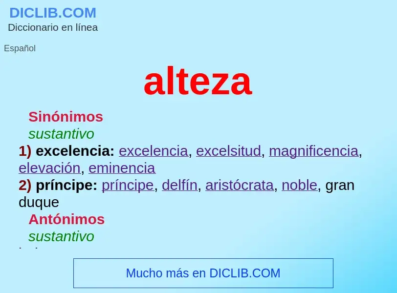 What is alteza - definition