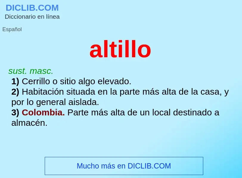 Wat is altillo - definition