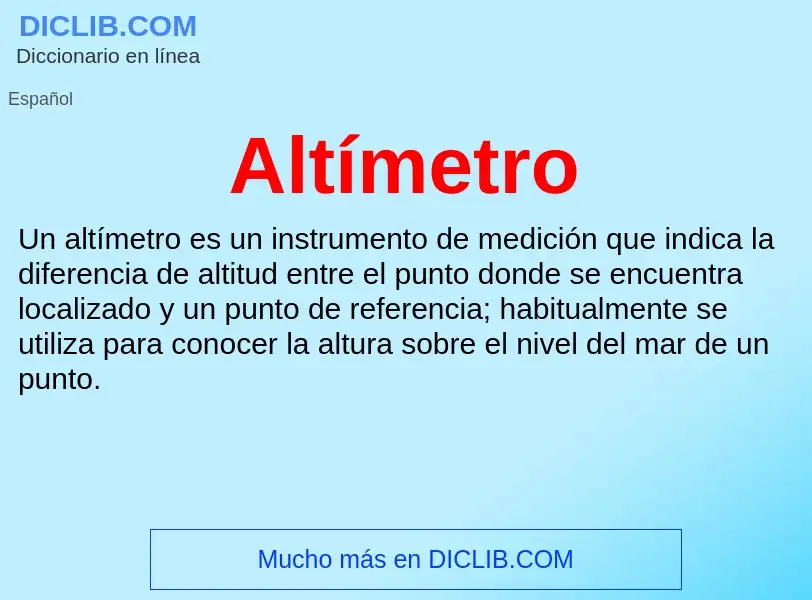 ¿Qué es Altímetro? - significado y definición