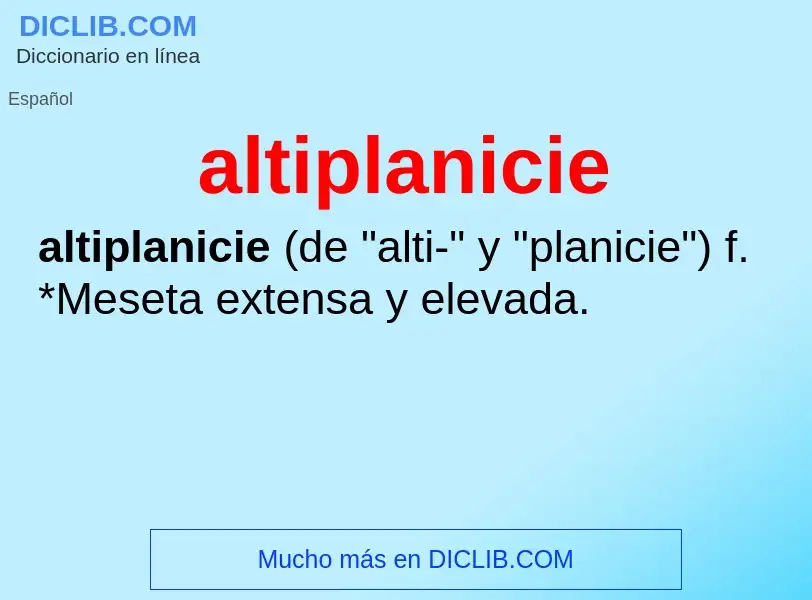 Was ist altiplanicie - Definition