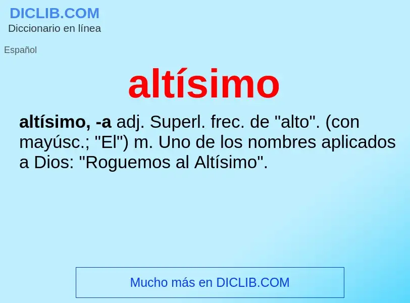 What is altísimo - meaning and definition