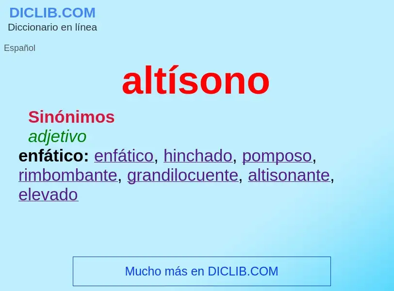 What is altísono - meaning and definition